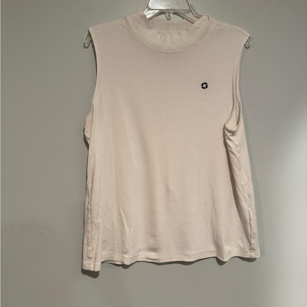 Sleeveless White Top Chase Logo